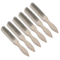 Wire Cleaning Brush 4 Rows of Steel Wire Bristles with Wooden Handle