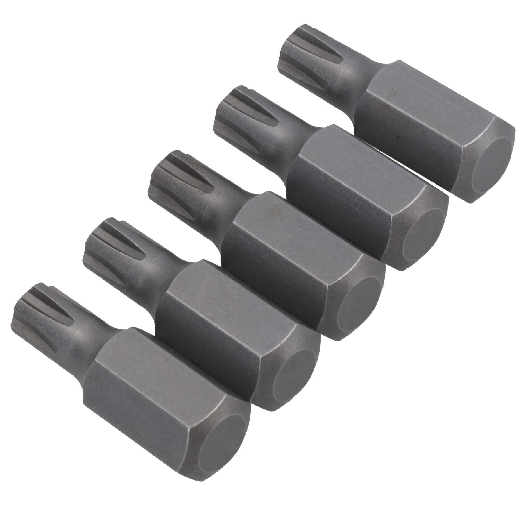 5 Pack M5 - M13 Male 30mm Ribe Bits With 10mm Hex End S2 Steel