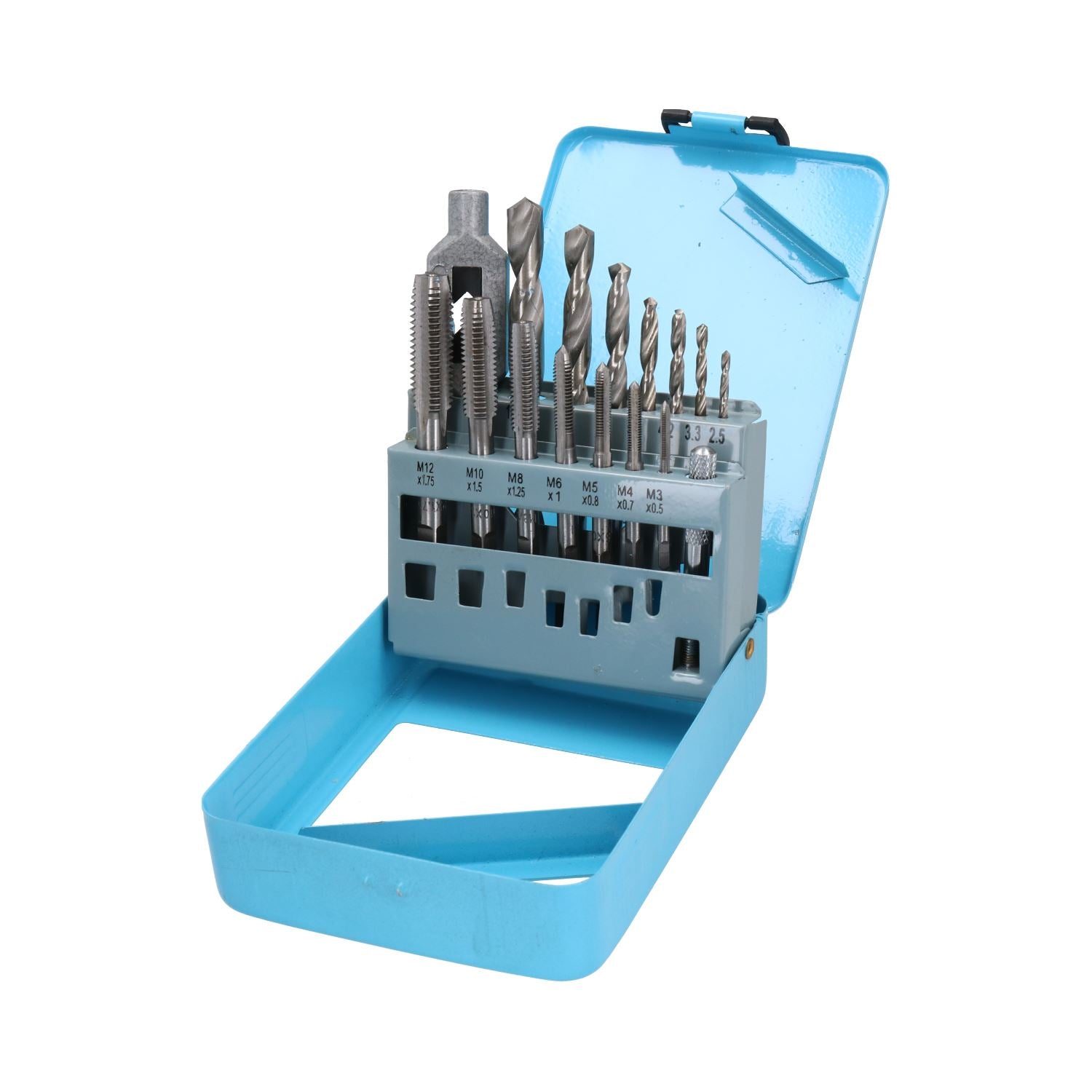 Metric MM Tap And Drill Set M3 – M12 Taps 2.5mm – 10.2mm Drills 15pc