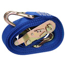 Blue Ratchet Strap Tie Down Trailer 5m Hook Cargo Strap 750kg Lashing x 2 (Pair)