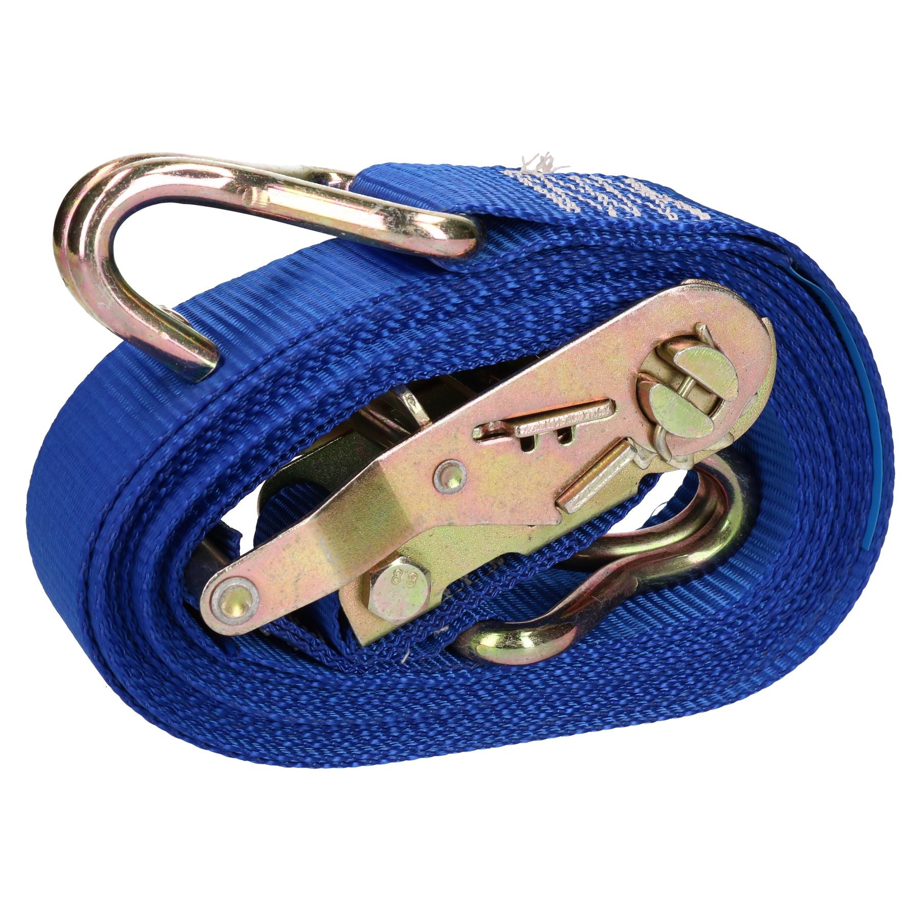 Blue Ratchet Strap Tie Down Trailer 5m Hook Cargo Strap 750kg Lashing x 2 (Pair)