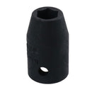 3/8in Drive Shallow Stubby Metric Impacted Impact Socket 6 Sided Single Hex