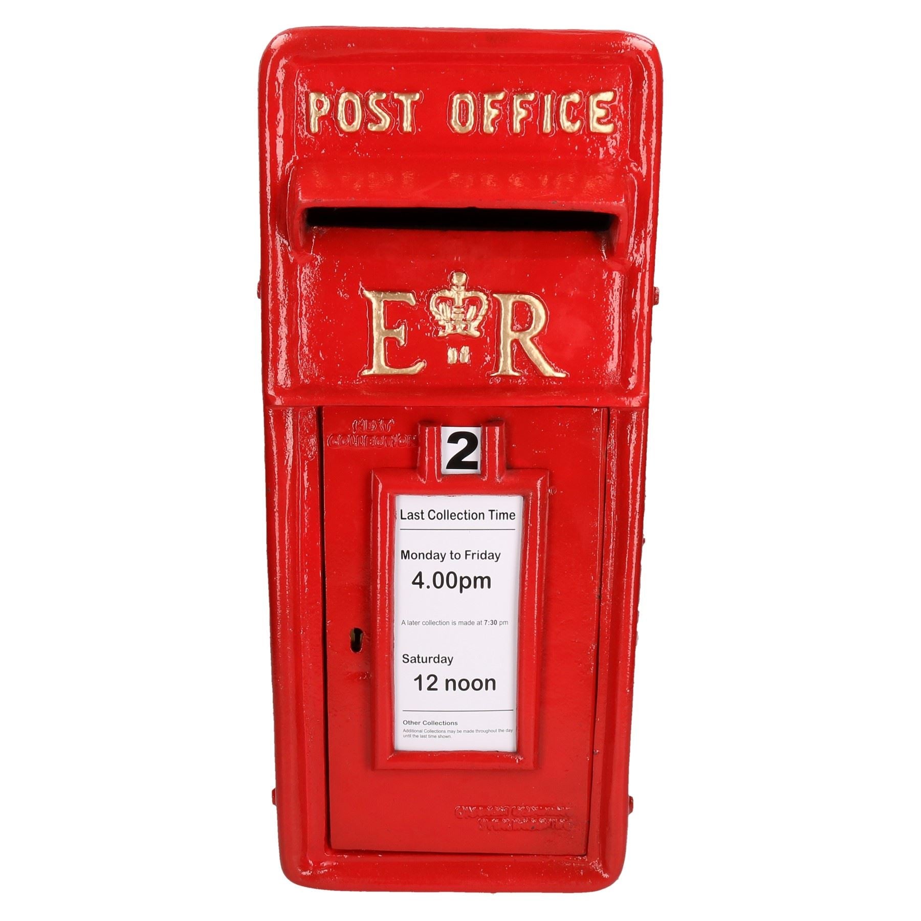 ER Royal Mail Post Mail Letter Box Replica Cast Iron Red Post Office & Wall Mount