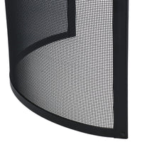 Curved Fire Spark Guard Black Freestanding Fireside Fine Mesh Protector Screen