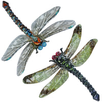 Metal Dragonfly for Garden/Home Wall Art Blue or Green 35x28cm