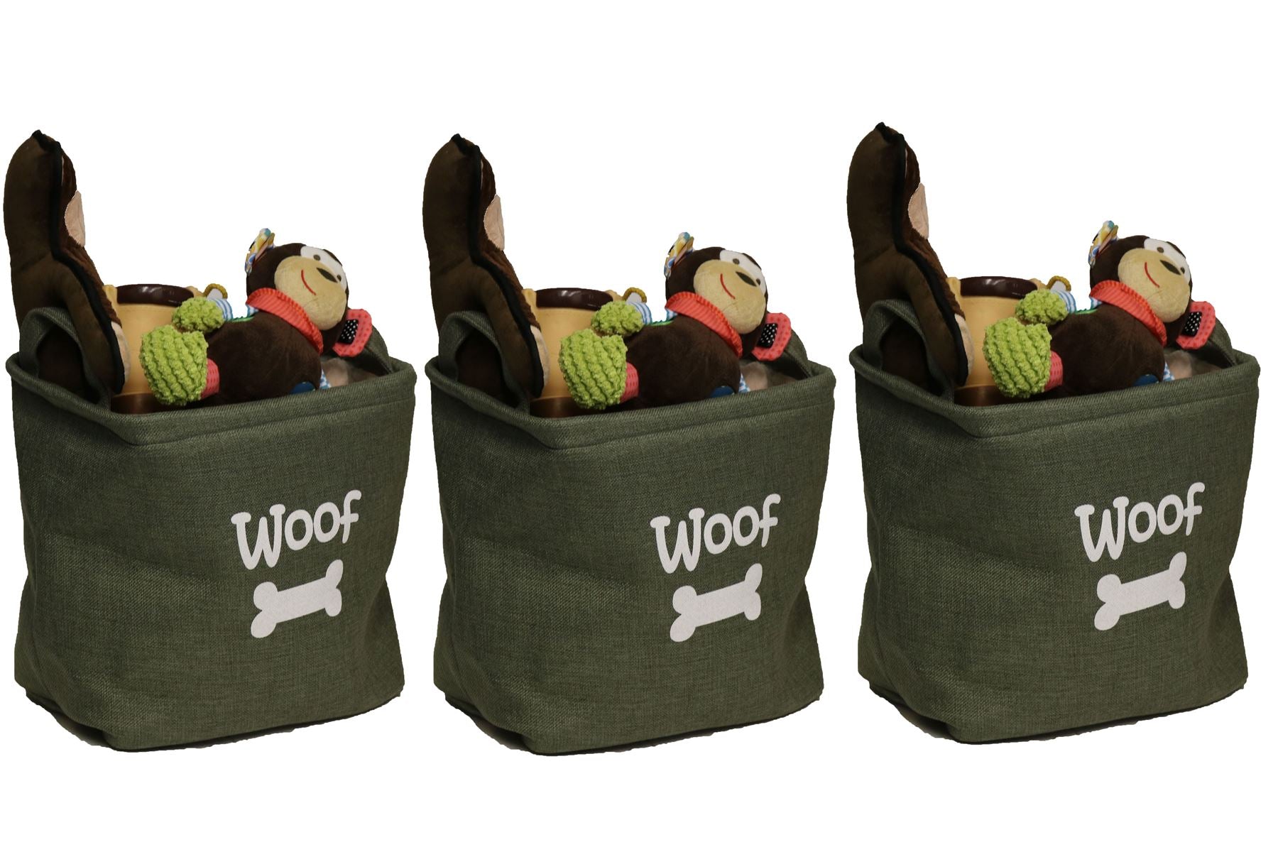 Forest Canvas Pet Dog Toy Storage Basket 33x7cm