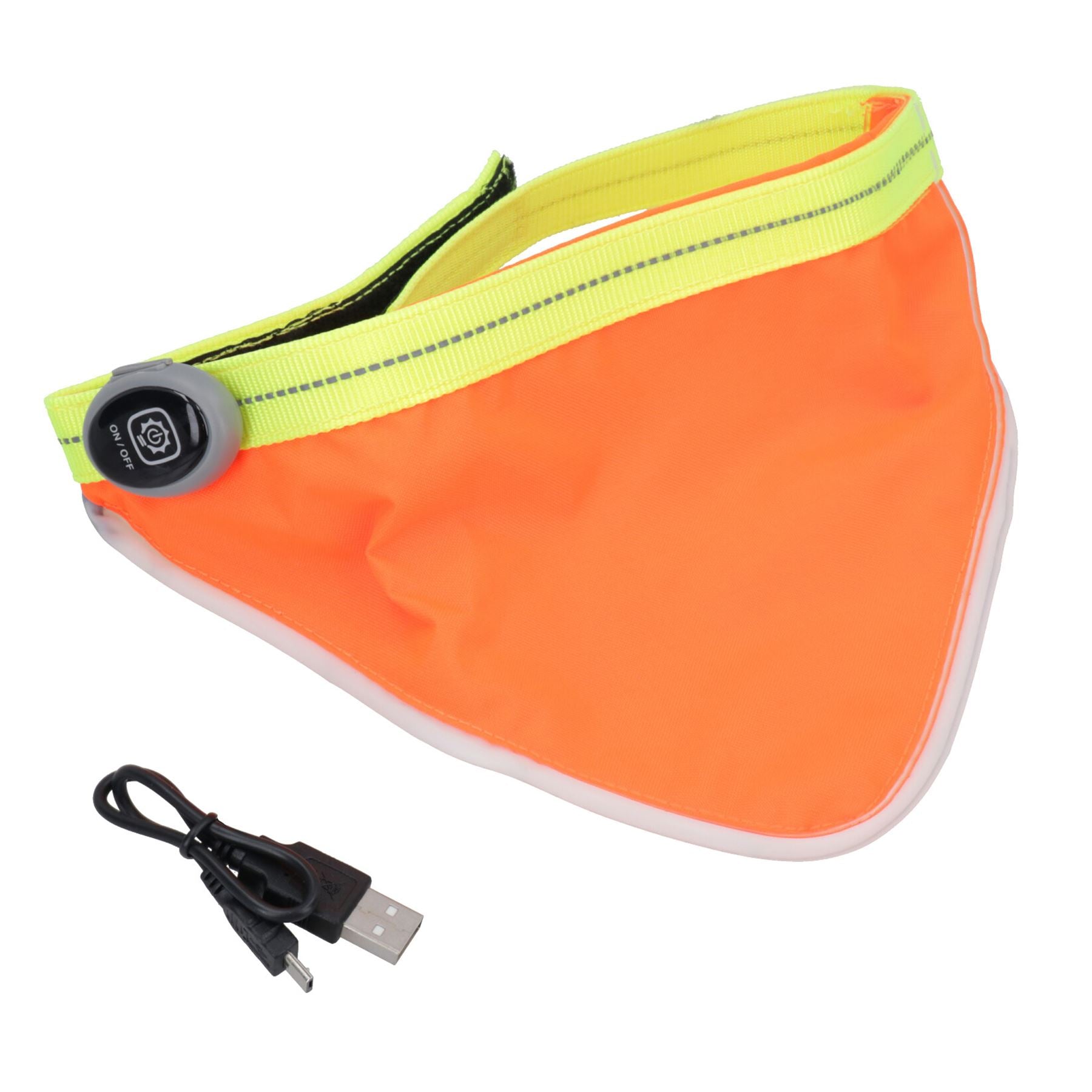 M/L Flashing Reflective Dog Bandanna 3 Light Settings For Dog Walking At Night