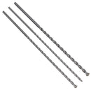 3pc Long Masonry Drills For Bricks Blocks Concrete Carbide Tips 400mm 8 -12mm