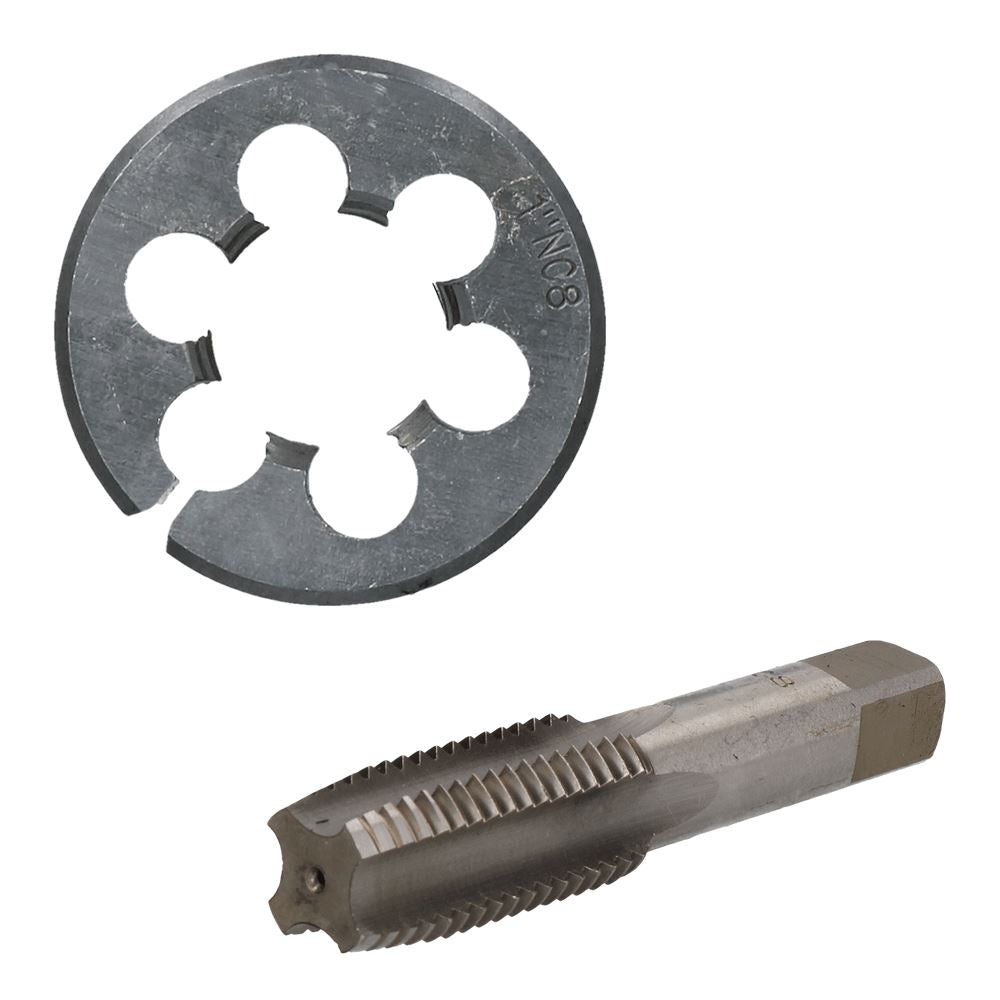 3/4" - 1" UNC Tap & Die Tungsten Steel Taper and 50mm Split Die