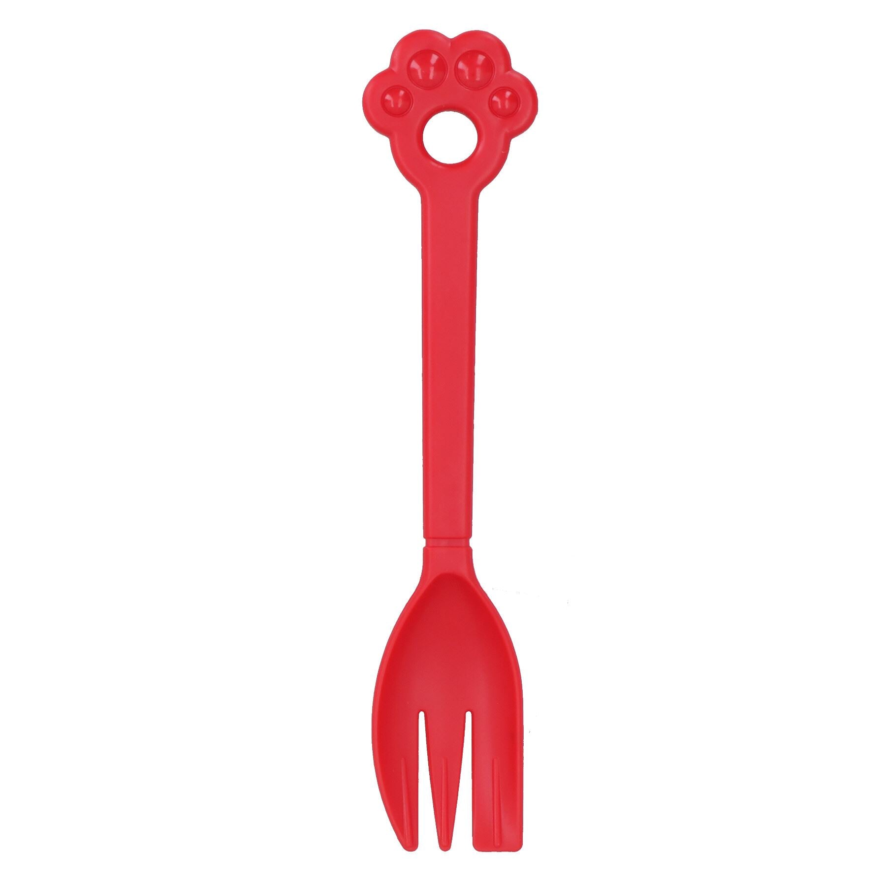 1pc Food Grade Plastic Dog Cat Feeding Fork Spork-  Assorted Colours