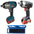 24v 1/2" Drive Li-on Cordless Battery Impact Wrench & 10 Deep Impact Sockets