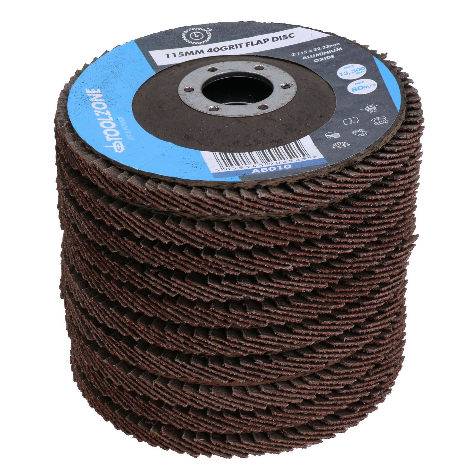 40 Grit Coarse Flap Sanding Grinding Discs For 4.5” (115mm) Angle Grinders