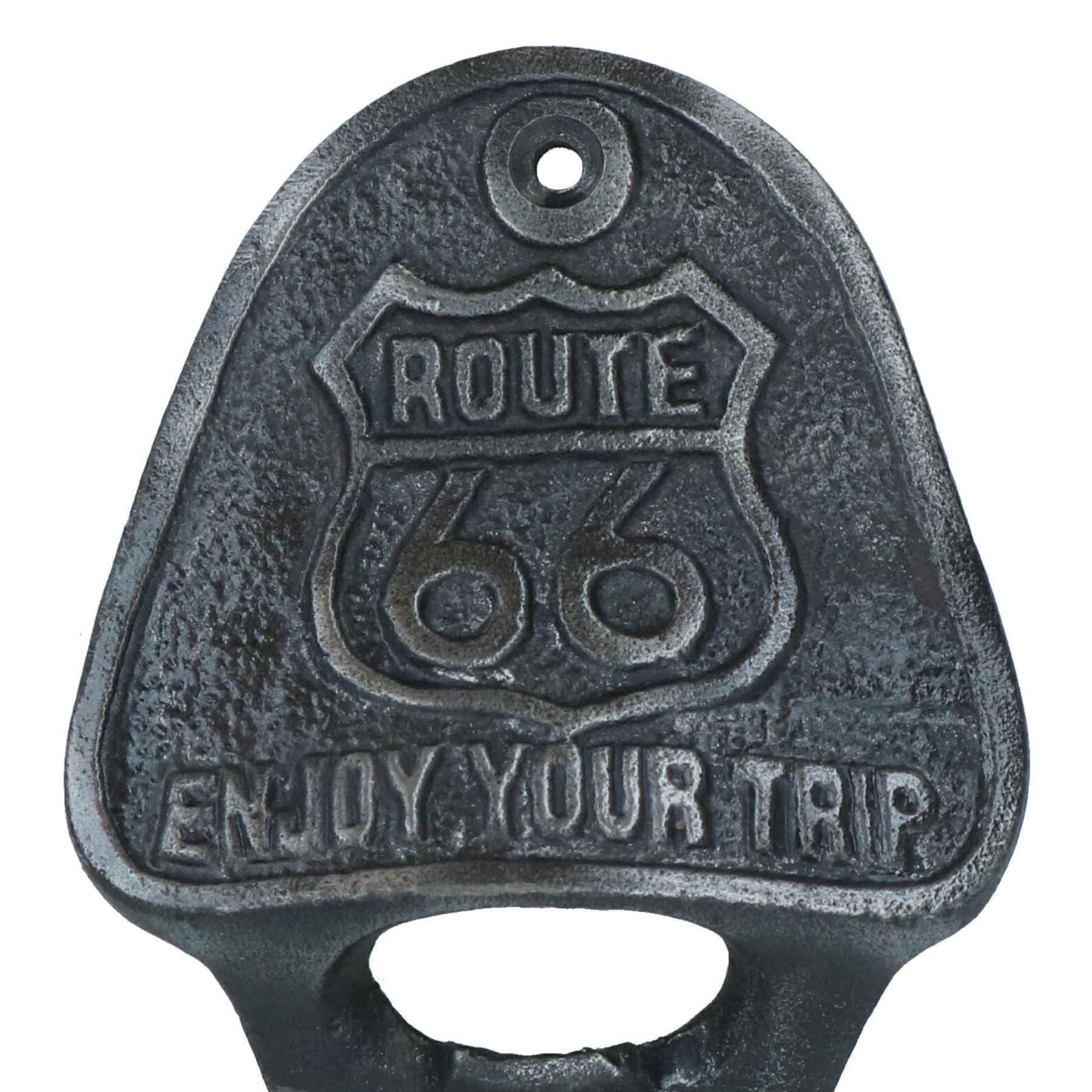 Route 66 Bottle Opener Cast Iron Gift Garage Door Shed Man Cave Kitchen Bar