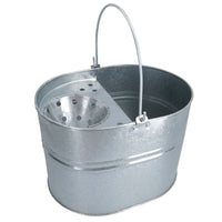 14L Galvanised Metal Mop Bucket Metal Kitchen Bathroom Home Floor Cleaning