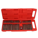 Shallow And Deep 40pc Hex Star Torx and Spline Bit Set 3/8" + 1/2" Drive