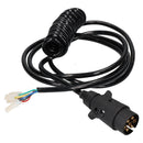 7 Pin Style Plug With Trailer Curly Extension Lead Cable 2 Metres For Ifor Williams