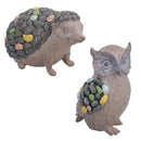 Hedgehog & Owl Resin Sculpture Statue House Home Ornament Figurine Animal