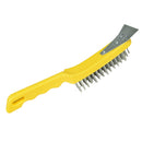 Wire Cleaning Removal Brush 5 Row Steel Bristles Plastic Handle and End Scarper