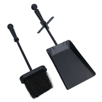 Hearth Tidy Brush & Shovel Set Black Handle Fireplace Accessory Sweep Spade