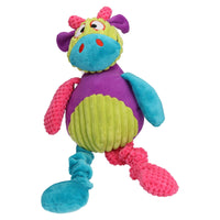 Multi Coloured Cow Dog Toy With Squeak 44cm/17"