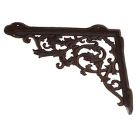 Corner Brackets Shelf Bracket Leaf Leaves Scroll Pattern Decoration Brown Pair