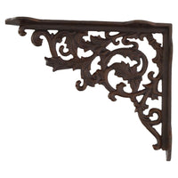 Corner Brackets Shelf Bracket Leaf Leaves Scroll Pattern Decoration Brown Rust