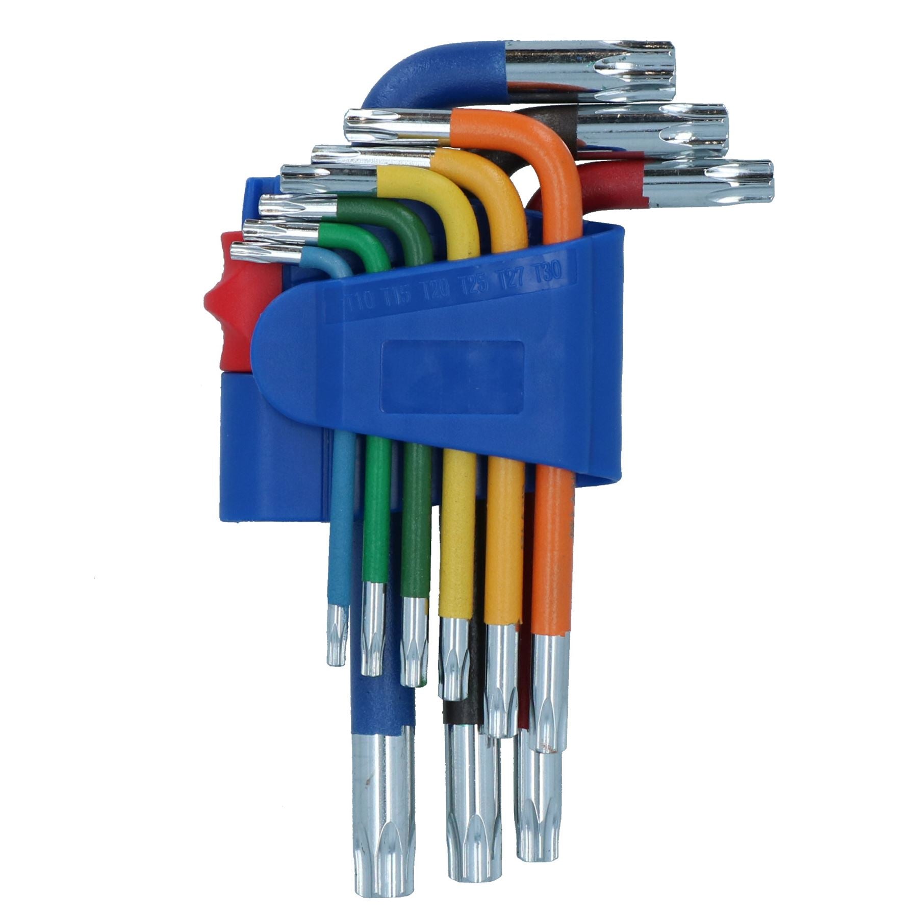 9pc Short Star Torx Tamper Proof Torx Keys Multicoloured with Holder T10 – T50