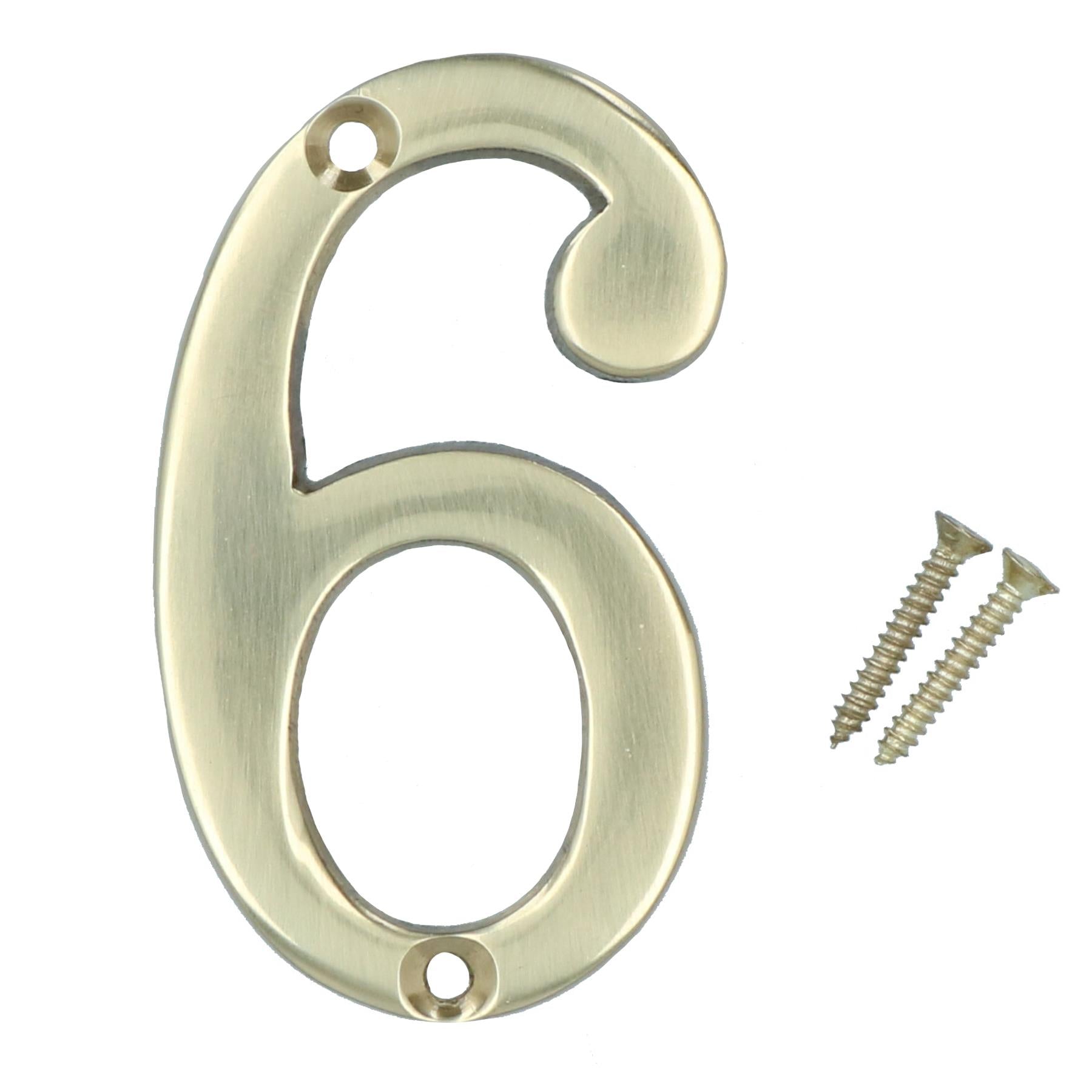 Brass House Numbers Numerals 0-9 Door Sign 70mm Plaque Street Letter Mail