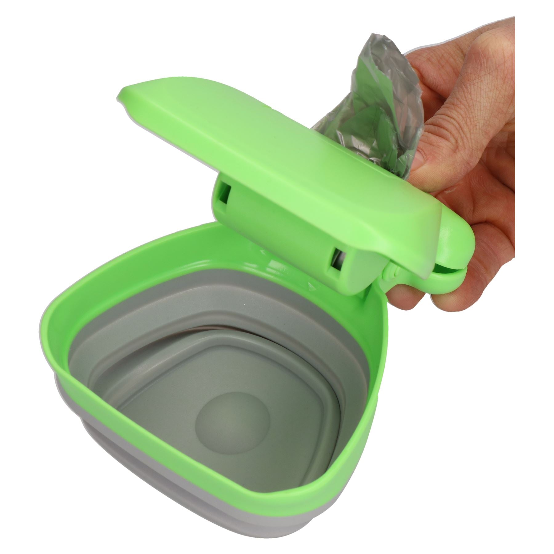 Easy Pick-Up Portable Waste Scooper for Dogs and 1 Roll of Poo Bags