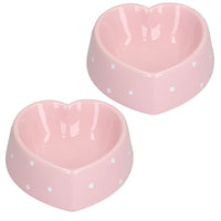 Heart Shaped Poka Dot Small Animal Puppy Kittens Small Dog Bowl 15cm/300ml