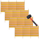 4 Pole Windbreak Beach Shelter 1.2m by 2.2m Screen Privacy Yellow Stripe