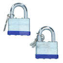 2pc 50mm Keyed Alike Padlock Laminated Steel Padlocks Shed Gate Lock TE152