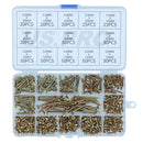 Wood Screws Assorted Sizes Pozi Drive Countersunk Fully Threaded 420pcs