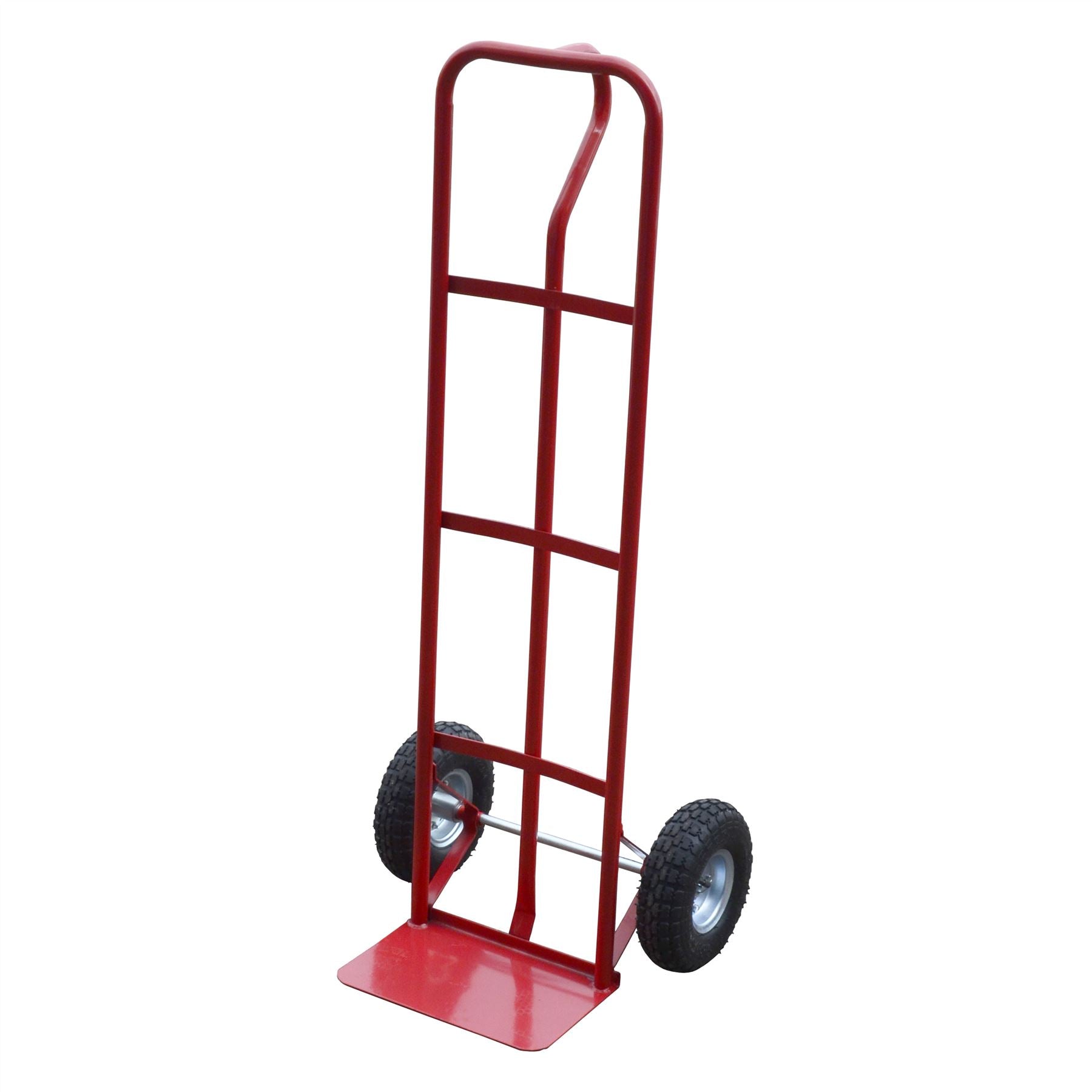 Sack Truck 600lb With Pneumatic Wheels Red Steel Hand Trolley Stacker Truck