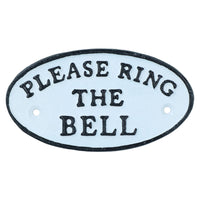 Please Ring Bell Cast Iron Sign Plaque Door Wall House Office Reception Gate