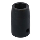 3/8in Drive Shallow Stubby Metric Impacted Impact Socket 6 Sided Single Hex