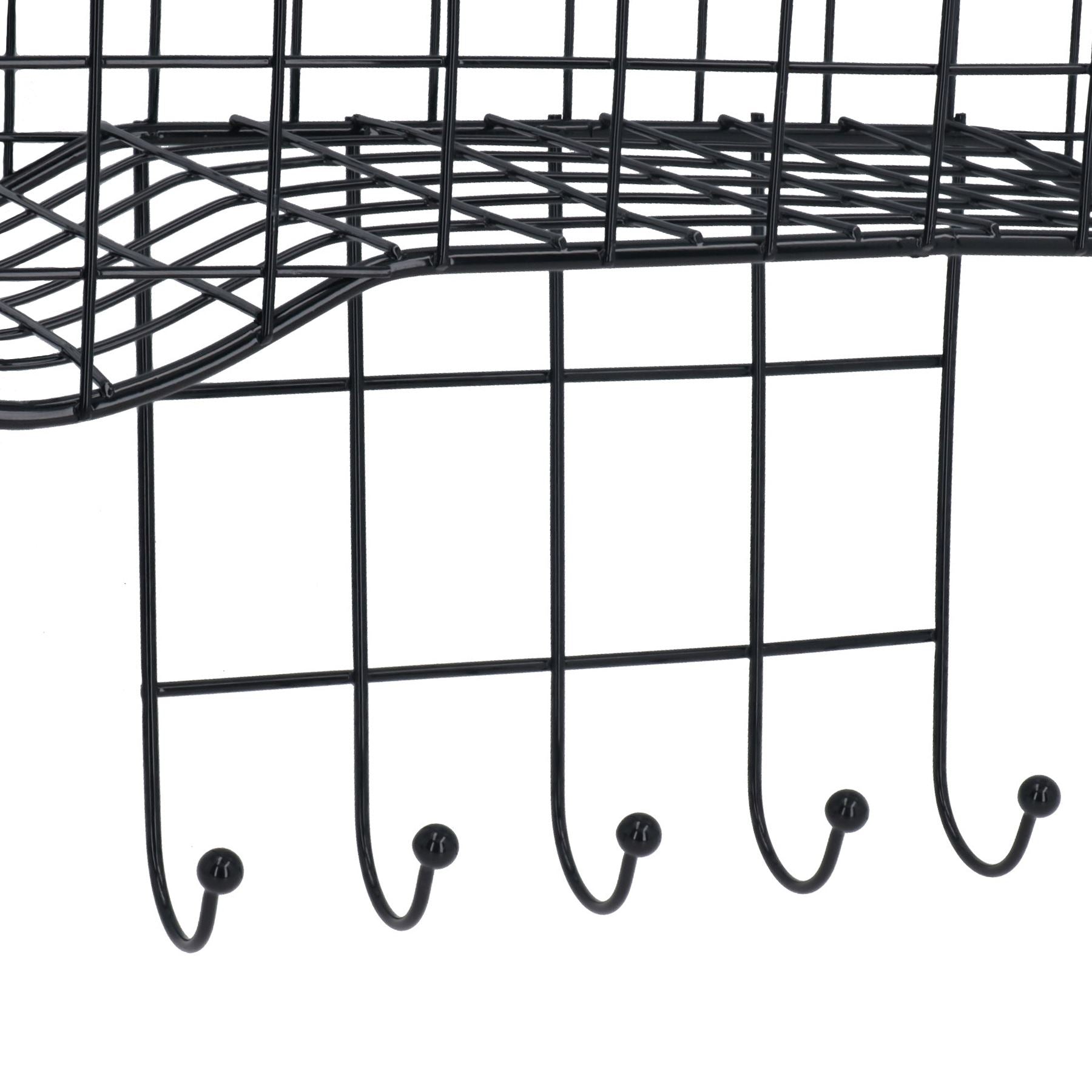 Large Wire Storage Shelf Bone Shaped Basket With Dog Lead Hooks Pet Tidier