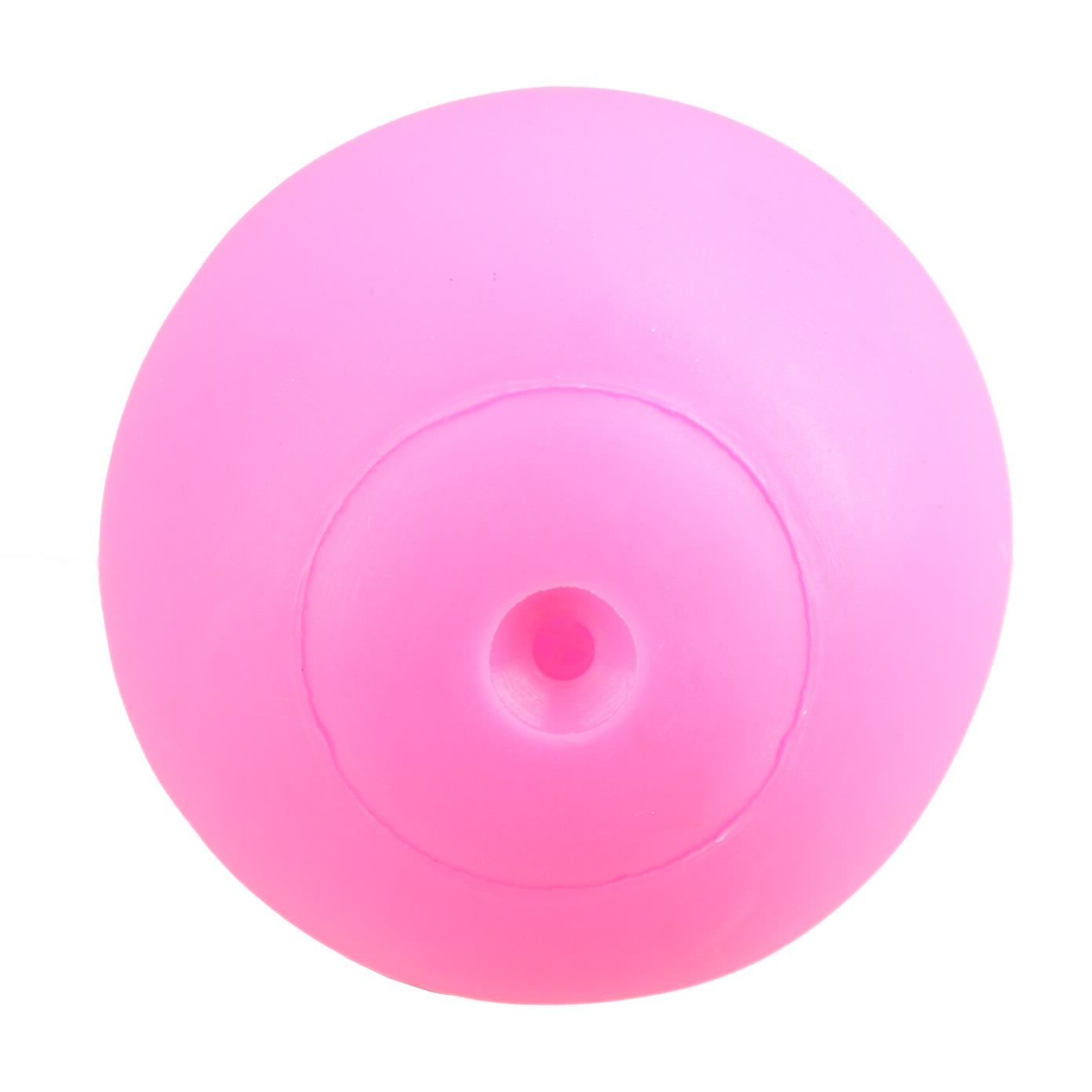 Pink Squeaky Smiley Face Vinyl Dog Ball Play Pet Toy Fetch Play Squeaky Chase