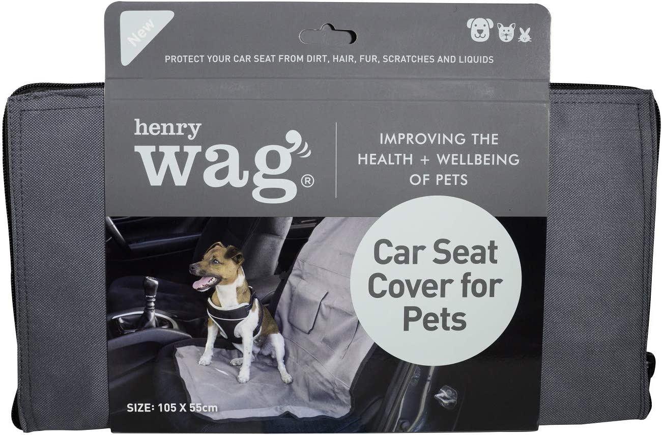 Durable Single Car Seat Cover  Protector Dog Car Road Trips With Storage Pocket