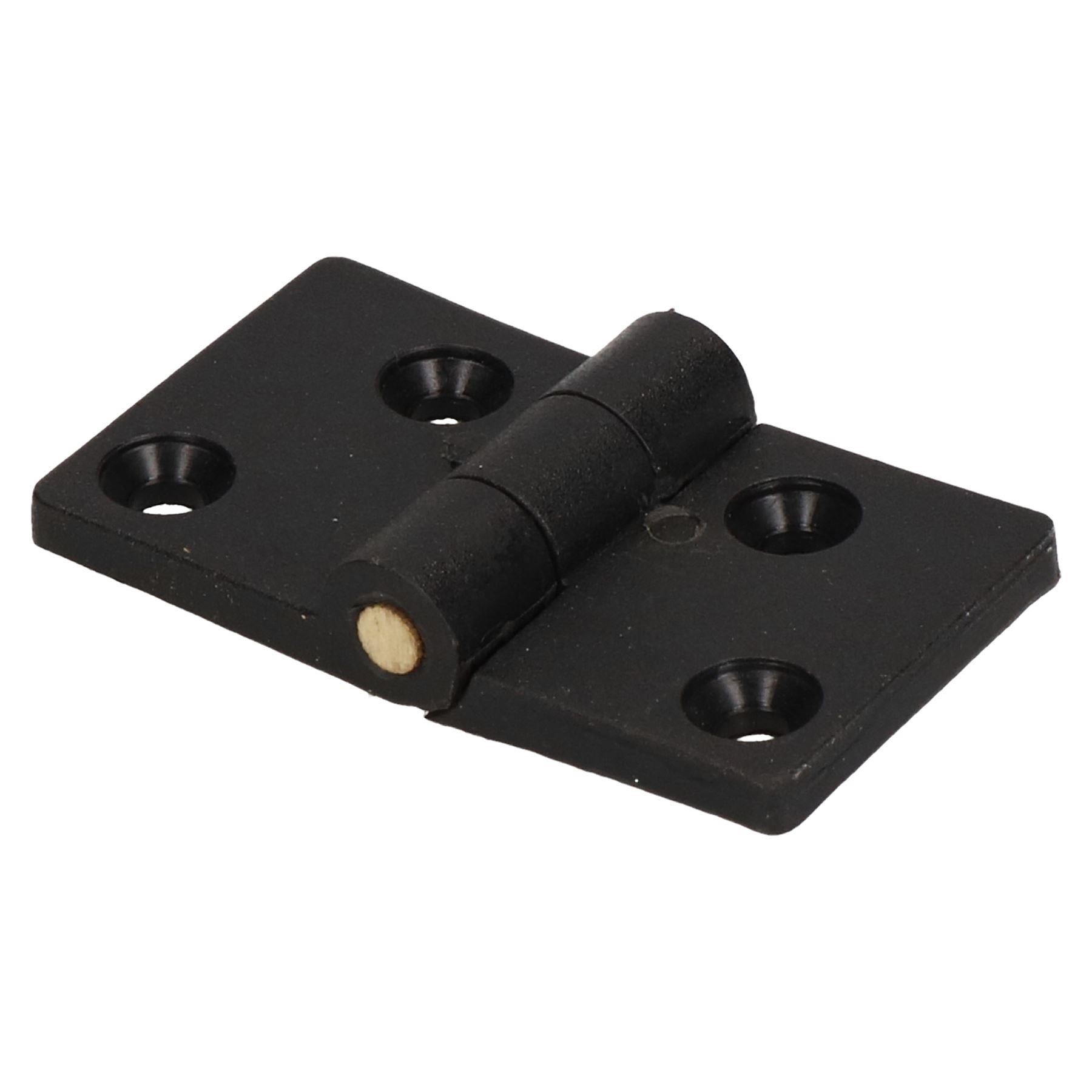 Black Reinforced Nylon Plastic Hinge 38x67mm Italian Made Industrial Quality