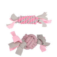 2 Pink Small Dog Puppy Fleecy Rope Play Toy Bundle Great For Teeth & Gums