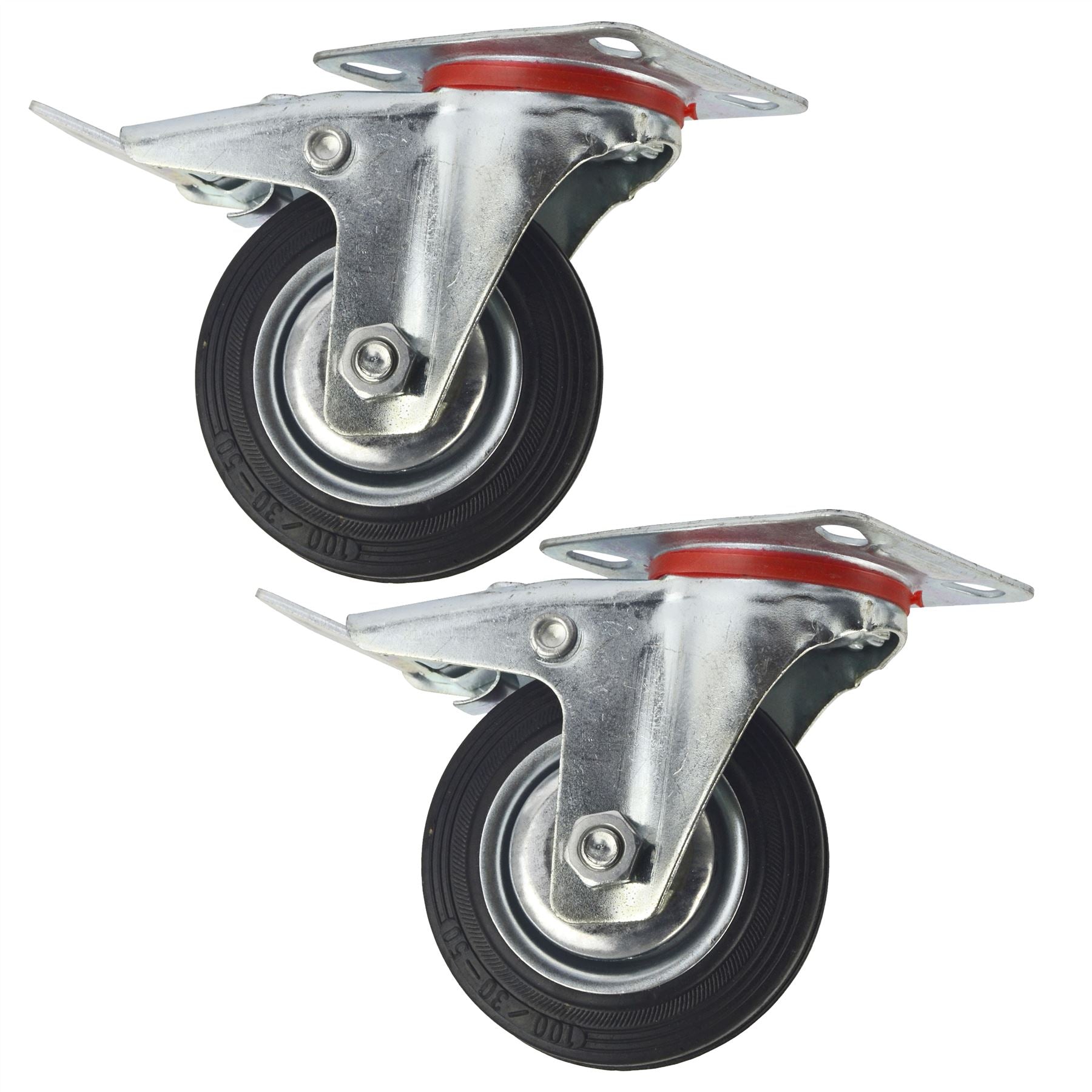 3” 4” 5” 6” Swivel Castors with Brakes Rubber Steel Caster Wheels Trolley