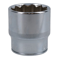 1/2in Drive Shallow Metric MM Socket 12 Sided Bi-Hex with Knurled Ring