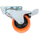 3" PVC Trolley Castor Wheels 100kg Load Per Wheel Fixed / Swivel / Swivel with Brake