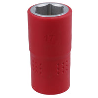 1/2in drive VDE Insulated Shallow Metric Socket 6 Sided Single Hex 1000 V