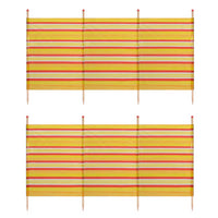 4 Pole Windbreak Beach Shelter 1.2m by 2.2m Screen Privacy Yellow Stripe