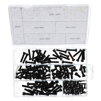 155pc Hex Allen Cap Head Bolts M4 - M6 Carbon Steel Bolt Kits Black Finish