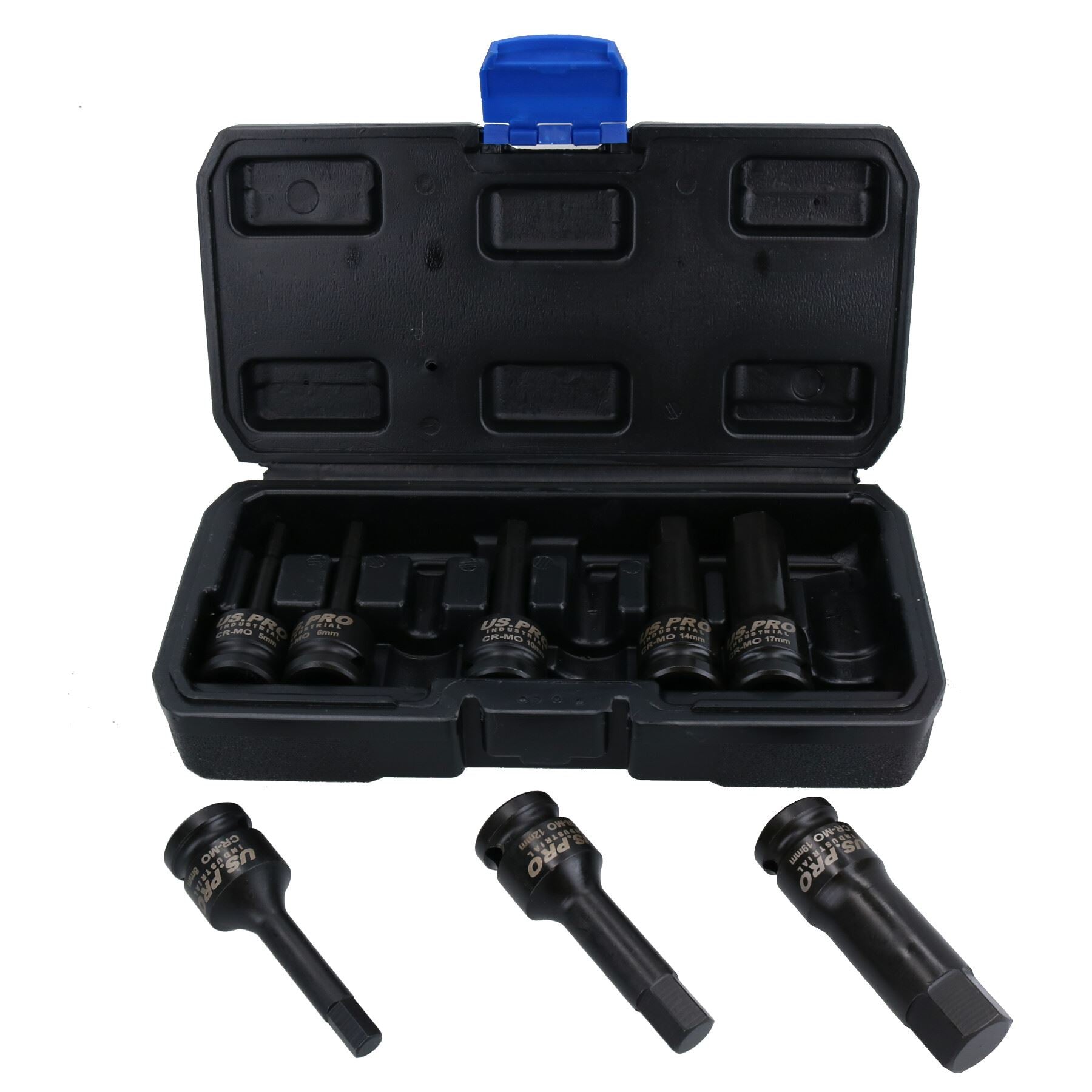 1/2” Drive Shallow + Deep Metric Impact Allen Key Hex Bit Sockets 4 – 19mm 18pc