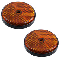 Orange Amber Round Circular Reflectors for Driveway Gate Fence Post Trailers