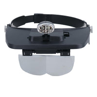 Adjustable Head Magnifier with Light  / Torch / Flashlight Four Lenses TE012